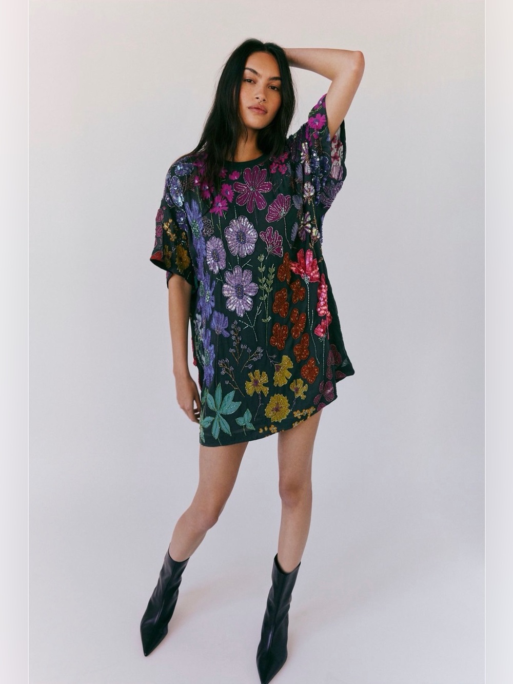 Free People Jewel Mini Dress Small Embellished Beaded